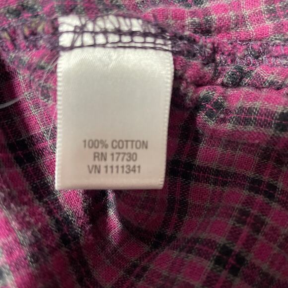 Converse One Star Women’s Plaid Button Top Size S - Long Sleeve V-Neck Casual - Picture 4 of 5